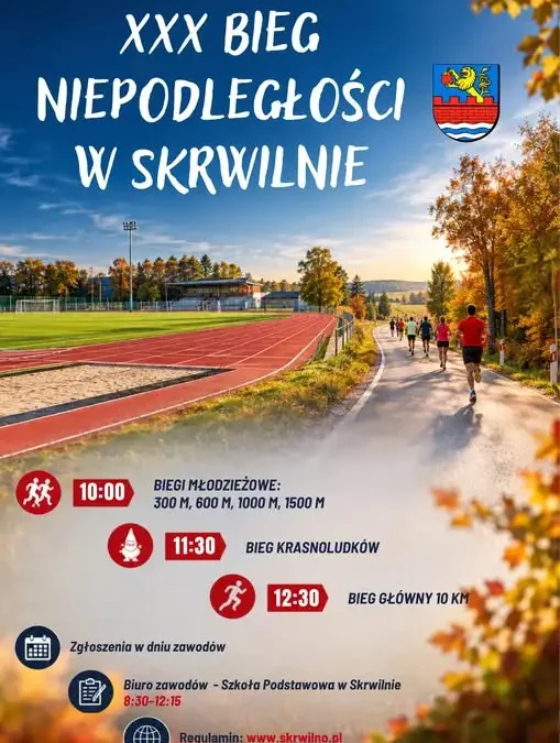 XXX Bieg Niepodległości w Skrwilnie – jubileuszowa edycja już 10 października