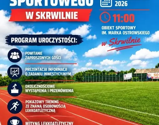 Otwarcie obiektu sportowego im. Marka Ostrowskiego w Skrwilnie już 19 września