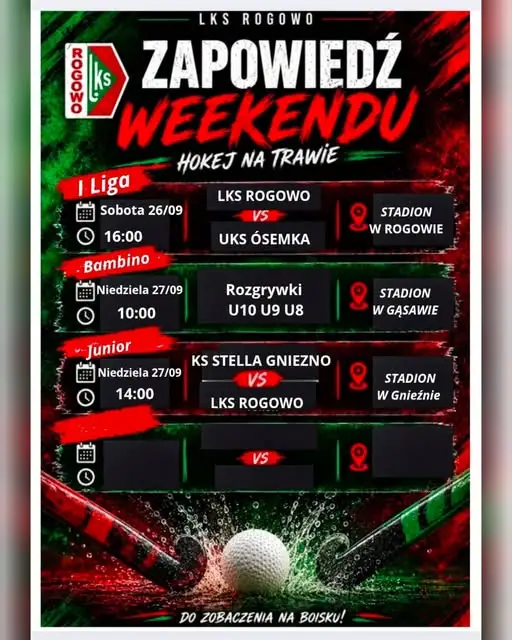 Weekend pełen hokeja na trawie w Rogowie i Gąsawie