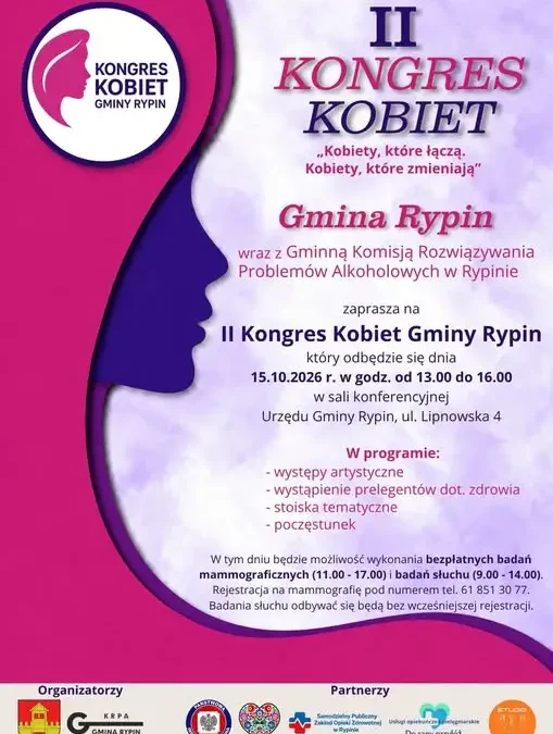II Kongres Kobiet Gminy Rypin – już jutro w Urzędzie Gminy
