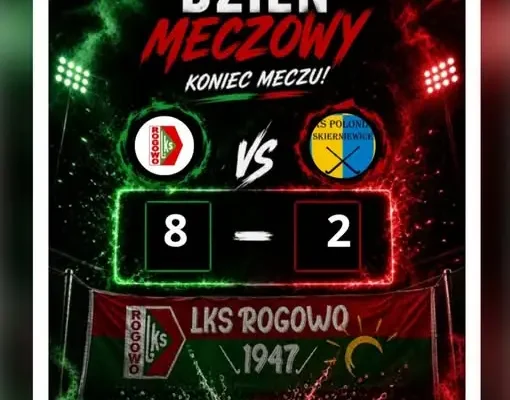 LKS Rogowo liderem tabeli po zwycięstwie 8:2